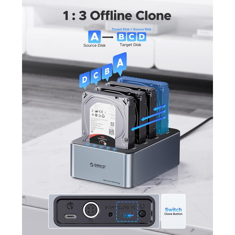 ORICO 4 Bay External Hard Drives Enclosure 10Gbps Aluminum SATA