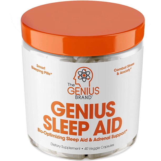 GENIUS SLEEP AID Smart Sleeping Pills & Adrenal Fatigue Supplement
