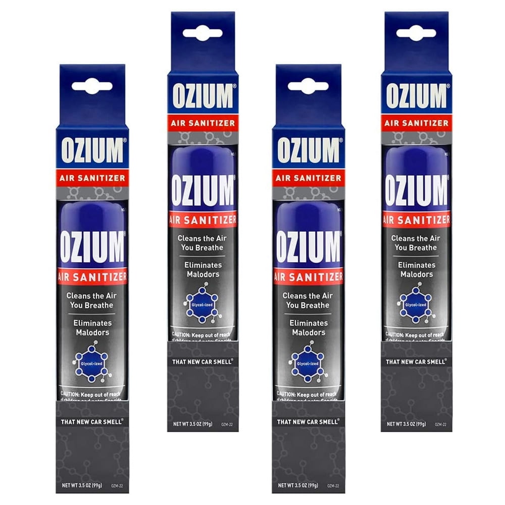 Ozium Air Sanitizer 3.5 oz Spray, That New Car Smell (4PACK) Walmart