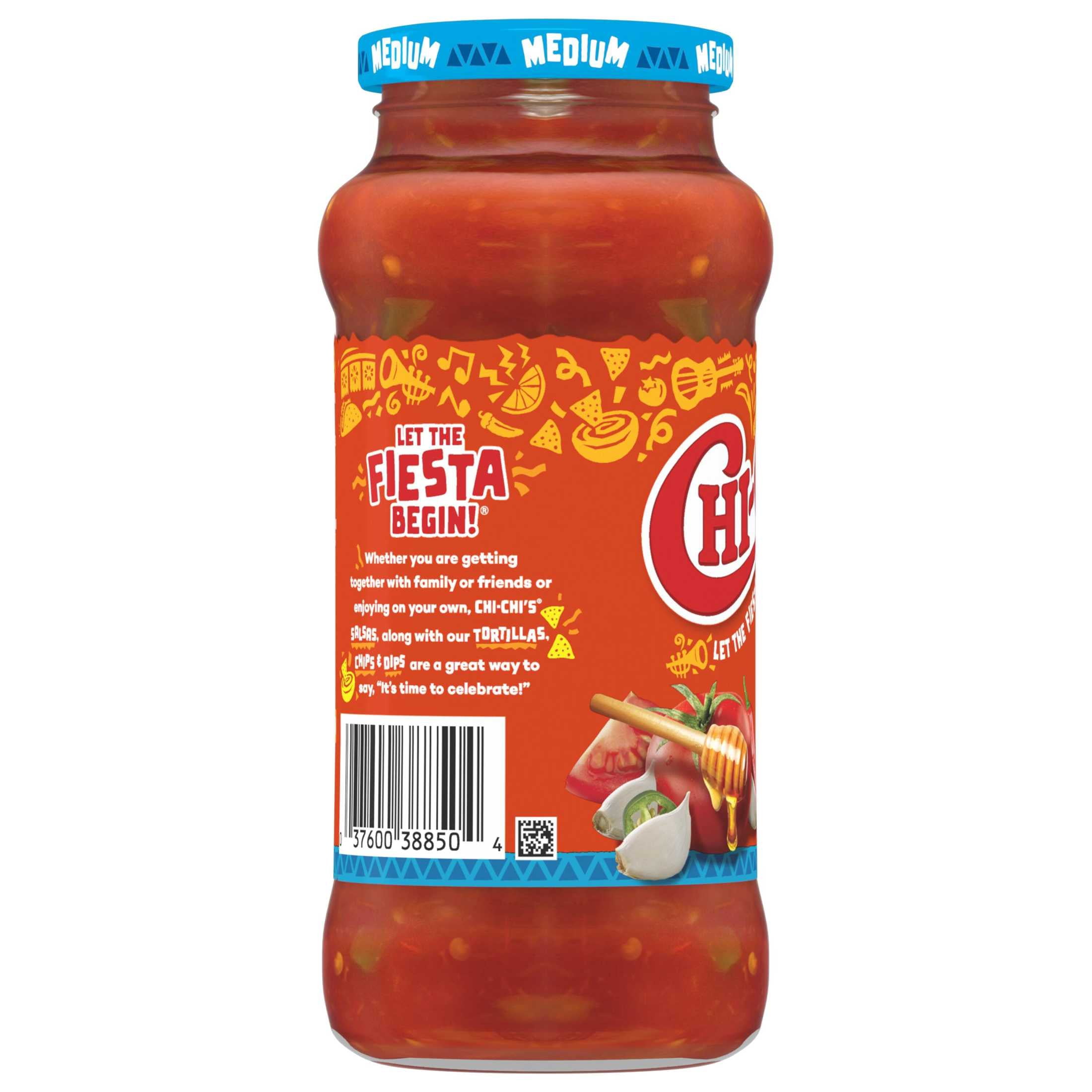 (2 pack) CHI-CHI'S Hot Honey Salsa Medium, Chip Dip, Kosher Shelf Stable, 16 oz Glass Jar​