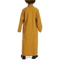 thumbnail image 4 of Mercatoo Kids Thobe for 𝐌uslim Boys 𝐈slamic Arabic Long Sleeve Kaftan Robe Zipper Prayer Dress for Boys 𝐌uslim Thobe Eid Outfit, 4 of 9