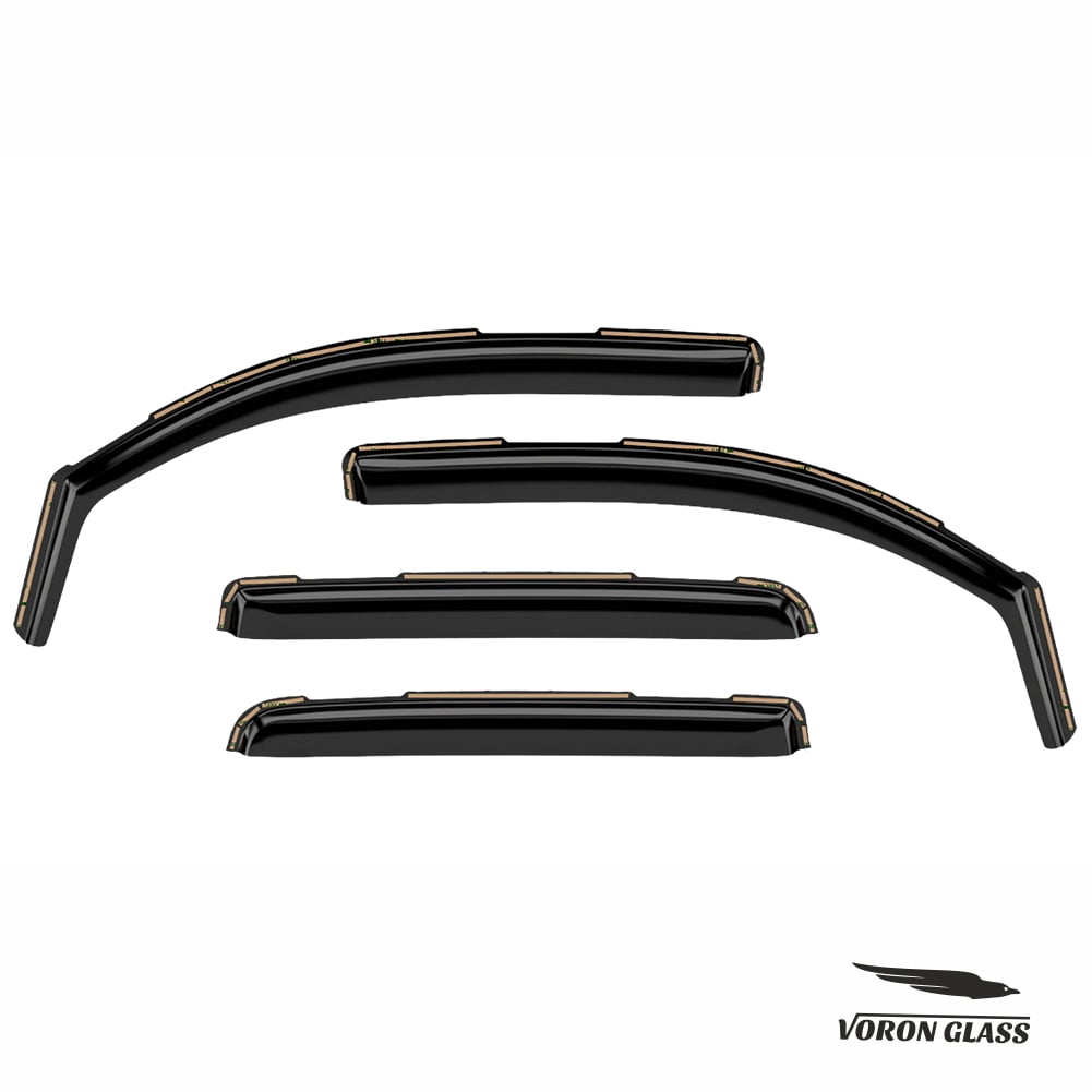 Voron Glass In-Channel Extra Durable Rain Guards for Trucks Chevrolet (Chevy) Silverado/GMC Sierra 2014-2018 Crew Cab, Window Deflectors, Vent Window Visors, 4 Pieces - 220009