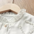 thumbnail image 5 of TEAJOPSUU Girls Lace Shirt Button Down Blouse Ruffle Long Sleeve Peter Pan Collar Shirt Casual Fall Fashion Tops J-White, 5 of 8