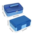 thumbnail image 3 of Blue Insulated Lunch Box With 4 Compartments Leak Proof Sealing Lid Microwave Safe Food Grade Plastic Container For Students Office Workers Outdoor Picnics Travel Meal Prep And Storage, 3 of 7