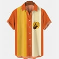 thumbnail image 4 of YLSDL Mens Striped Summer Shirts Casual Button Down Short Sleeve Beach Stylish Untucked Hawaiian Shirts Loose Casual Beach Tops Orange 10, 4 of 4