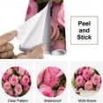 thumbnail image 4 of Peel and Stick Wallpaper Elegant Rose Flower Roses Pink Flowers Bud Full Bloom Organic Modern Art Wall Mural Decor Self Adhesive and Removable 69in x 98in, 4 of 8