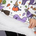 thumbnail image 3 of Oversized Wearable Blanket Hoodie,Halloween Cute Trick or Treat Characters Sherpa Blanket Hoodie with Super Pockets,Super Warm Fuzzy Pullover for Women & Men, 3 of 6