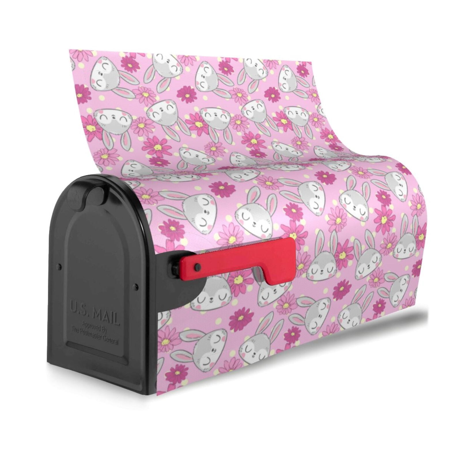 Xecao Sunflower Rabbit for Mailbox Cover with Magnetic Strips, Waterproof and Sunscreen, Adds a Decorative Touch to Your Garden Yard.