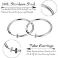 thumbnail image 5 of Yomhary 4 Pairs Clip-on Hoop Earrings Set for Women Men - Non-Pierced Earrings, Silver-Tone Finish, 5 of 6
