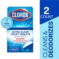 thumbnail image 3 of (6 pack) Clorox Bleach and Blue Toilet Bowl Cleaner Tablets, Rain Clean, 2 Count, 3 of 11