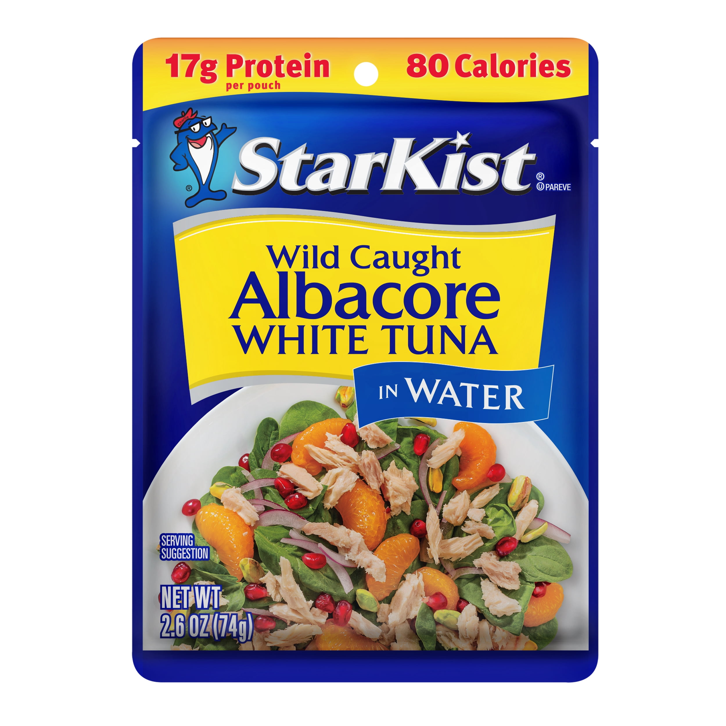 (6 pack) StarKist Albacore White Tuna in Water, 2.6 oz Pouch