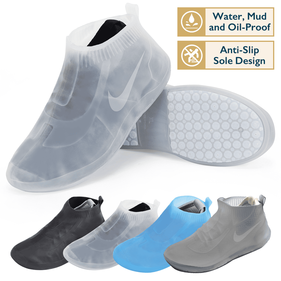Qplcdg Reusable Waterproof Rain Shoes Cover Washable Clean Shoe Cover suitable for men and women soft wearable Non-slip,foldable durable 