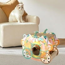 balikha Cat Scratch Post Cat Shelter Two Layer Large All Four Seasons Stylish Comfortable Pet Bed Hideout for Indoor Cats