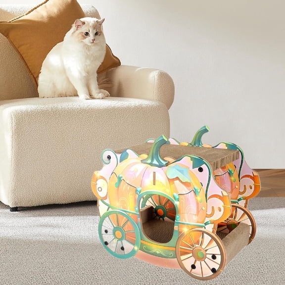 balikha Cat Scratch Post Cat Shelter Two Layer Large All Four Seasons Stylish Comfortable Pet Bed Hideout for Indoor Cats