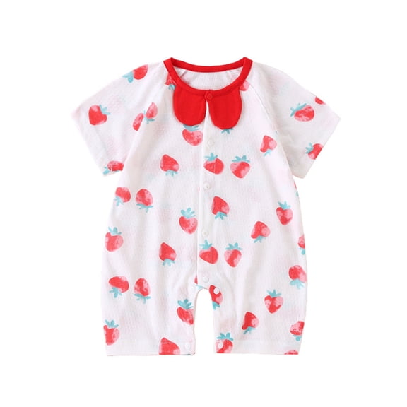 Wxirdiow Girls Romper Newborn Baby Girl Summer Clothes Sleeveless Ruffle Romper One Piece Bodysuit Jumpsuit Infant Outfit Red Size,6-9 Months