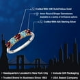 thumbnail image 2 of Gem Stone King 925 Silver and 10K Yellow Gold Red Rhodolite Garnet and Blue Zircon Wedding-Bands Ring for Women | 2.11 Cttw | Round 4MM | Gemstone January Birthstone | Size 7, 2 of 6