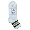 thumbnail image 4 of Yacht & Smith Men Wholesale Cotton Sport Athletic Mid Ankle Socks Bulk Case Pack Size 10-13, (White w/Stripes) (120), 4 of 6