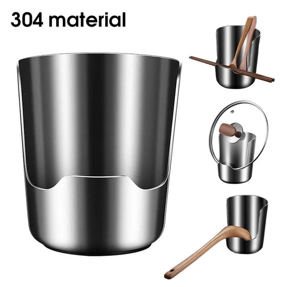 Multifunctional Kitchen Utensil Holder | Heavy Duty Stainless Steel Pot Lid Organizer and Spoon Rest | Stainless Steel Spoon Rest with Pot Lid Holder for Countertop - Style 304
