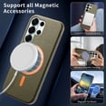 thumbnail image 6 of for Samsung Galaxy S23 Ultra PU Leather Magnetic Case, [Compatible with Mag-Safe] Shockproof Phone Cover, Lychee Texture PU Leather Protective Phone Cover for Samsung Galaxy S23 Ultra, Midnightgreen, 6 of 9
