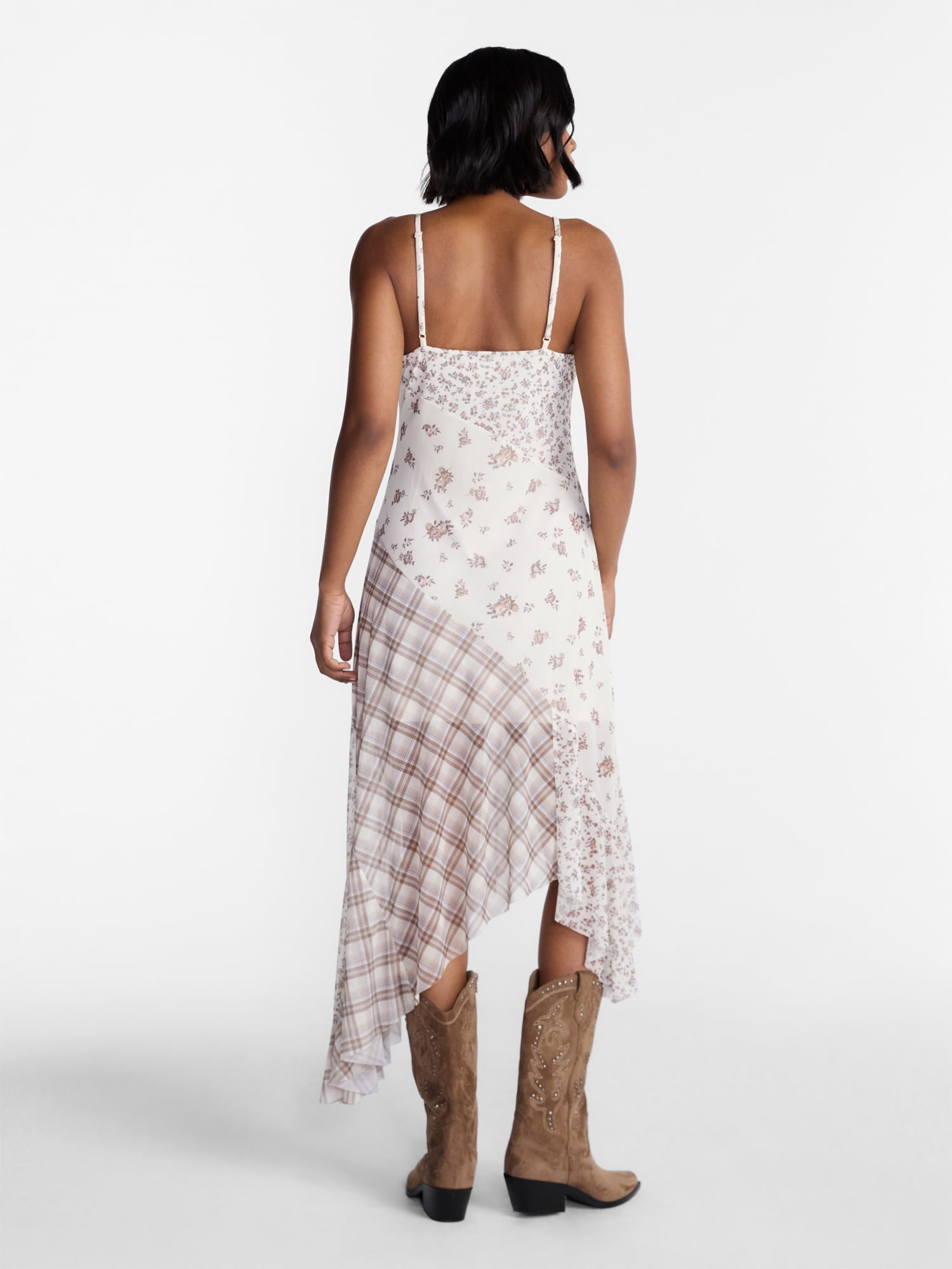 No Boundaries Mix Midi Dress, Women's XXS-4X