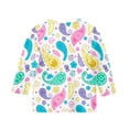thumbnail image 4 of CCRFTGI Cute Shirts for Girls Size 7 Summer 3/4 Sleeve Fruit Print Tee Tops Casual Soft Lightweight Tween Girls Trendy Clothes Crew Neck Shirts Blue 7-8 Years, 4 of 4