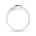thumbnail image 2 of ANGARA Natural Semi Bezel-Set Solitaire Round Emerald Bypass Engagement Ring in 14K White Gold for Women (Size-5.5mm) | May Birthstone, Anniversary, Jewelry Gift for Women | Natural Emerald Ring, 2 of 10