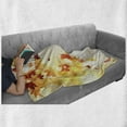 thumbnail image 6 of Autumn Soft Flannel Fleece Throw Blanket, Flying Leaves Pattern on Bokeh Style Background Autumn Nature, Cozy Plush for Indoor and Outdoor Use, 60" x 80", Pale Yellow Dark Orange, by Ambesonne, 6 of 6