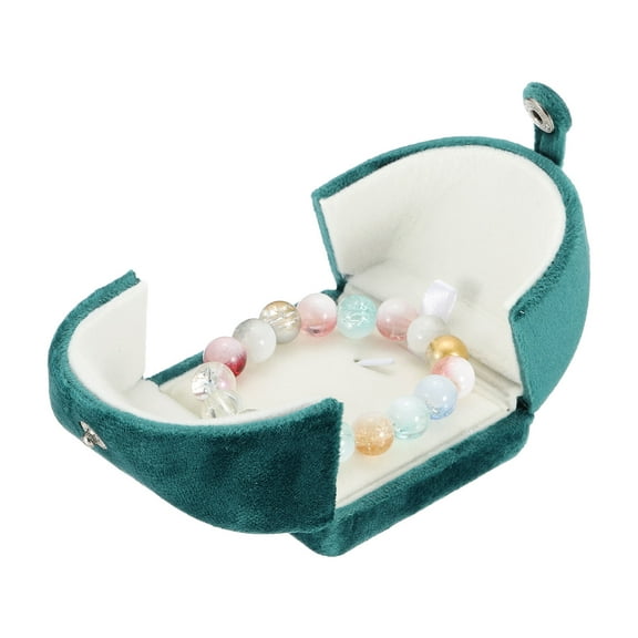 Velvet Bracelet Boxes, Vintage Bangle Gift Box Jewelry Case Holder(Blue, 3.9" x 3.9" x 1.5")