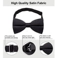 thumbnail image 6 of Black Bow Ties for Men Pretied Bowties Solid Color Classic Satin Bow Tie Formal Business Tuxedo Adjustable Bowtie Wedding Party, 6 of 8