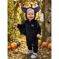 thumbnail image 3 of RUINIXCW Baby Boy Bat Halloween Zipper Hooded Romper Cosplay for Christmas Holiday Outfit, 3 of 8