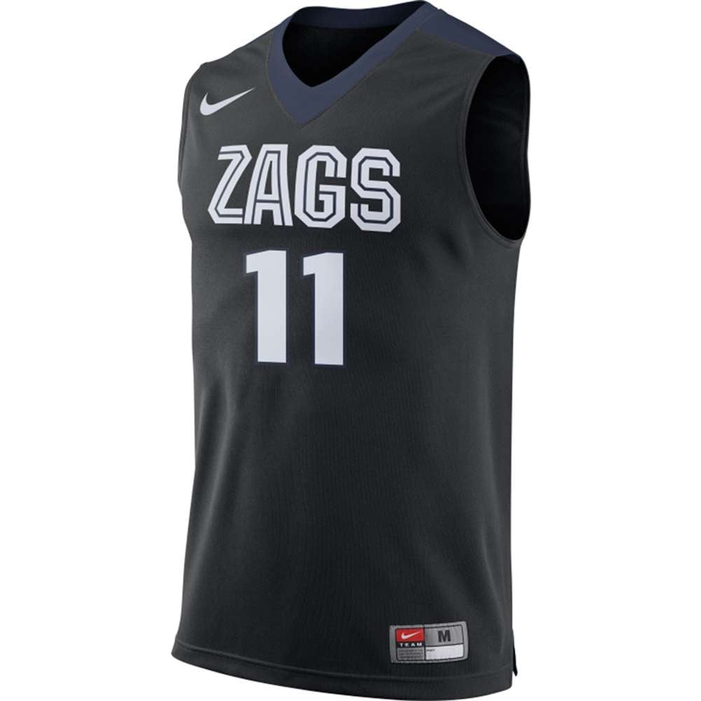 Nike Gonzaga Bulldogs Replica Basketball Jersey 11 Black