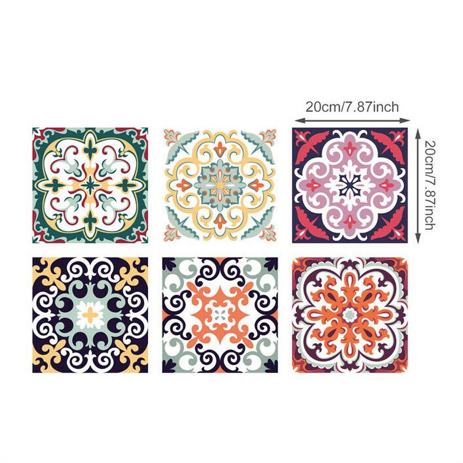 Mediterranean Style Flower Bathroom Kitchen Wall Tile Sticker Creative