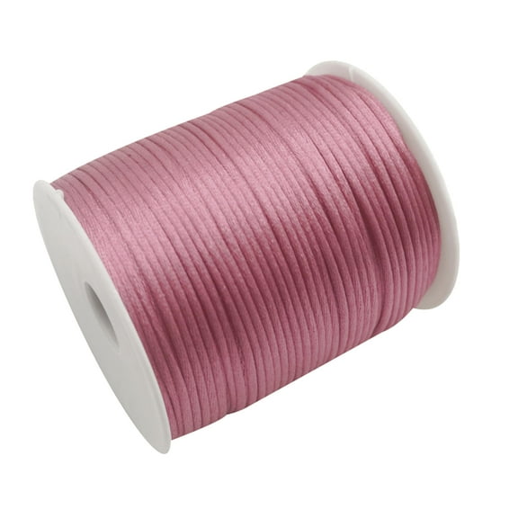 2mm x 100 Yard Rattail Satin Trim Beading Cord Jewelry Making Arts and Crafts Chinese Knot (Mauve)