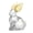 Yellow, variant on OIUR Glass Rabbit Figurine Clear Bunny Ornament with Stained Ears Collectible Bunny Centerpiece for Desk Spring Easter Decoration