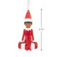 thumbnail image 3 of Hallmark Elf on the Shelf Black Scout Elf Sitting on Peppermint Christmas Ornament, 3 of 6
