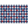thumbnail image 1 of Red Stars Check Plaid Blue Buffalo Indoor Doormat Non-Slip Front Door Mats,Welcome Mat, Bathroom Rugs 16x24 In, 1 of 1