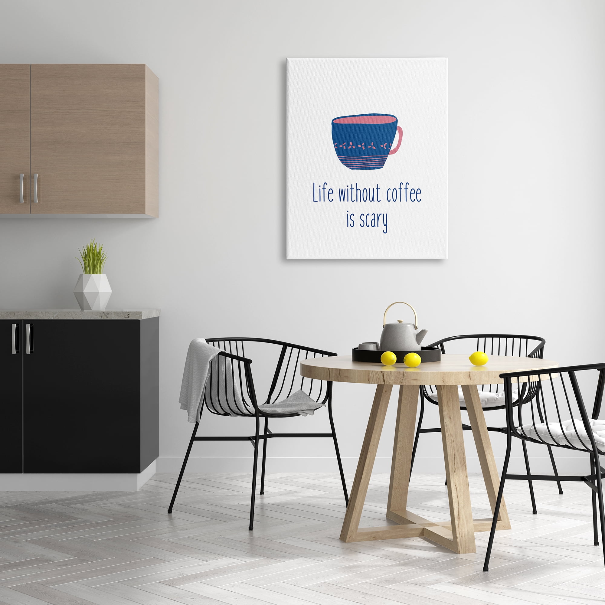 Stupell Industries Life Without Coffee Humorous Patterned Breakfast Mug Graphic Art Gallery Wrapped Canvas Print Wall Art, Design by J. Weiss