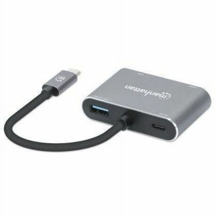 Manhattan USB-C to HDMI & VGA 4-in-1 Docking Converter with Power Delivery