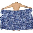 thumbnail image 3 of HAPPY BAY Men's Pareo Standard Surfing Sarong Full Beach Wrap One Size Sapphire, Tropical Summer Vacation Aloha, 3 of 3