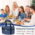 thumbnail image 6 of Ming Chen Round Insulated Casserole Carrier, Pie Carrier Bag, Portable Casserole Carrier for Hot or Cold Food Lunch Tote, Lunch Bag for Parties Picnic, Fits 12.5" Baking Dish, Grey, 6 of 7