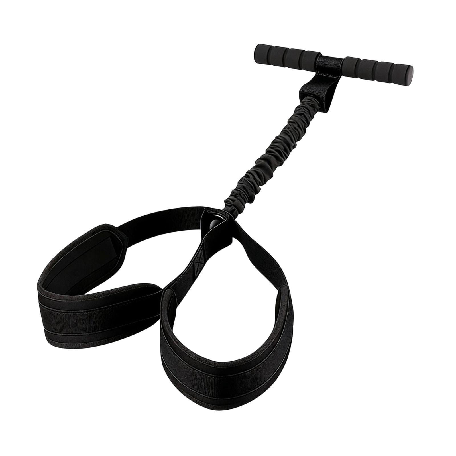 Baoblaze Adjustable Tension Pedal Resistance Band with Handle Latex Stretch Rope for Home Black