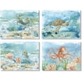 thumbnail image 2 of HFDF Sea Turtle Bathroom Wall Art Ocean Wall Decor Watercolor Octopus Crab Seahorse Canvas Prints Coastal Sea Life Animal Painting for Home Wallx4pcs 16x12inch Framed, 2 of 6