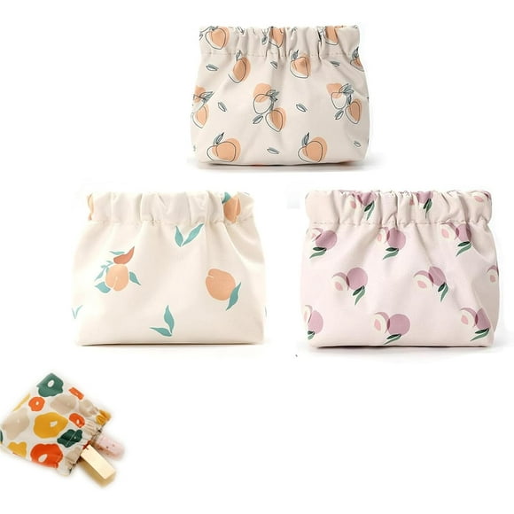 3 piezas de mini bolsa de almacenamiento portátil para bolso, mini bolsas de almacenamiento portátiles, mini bolsas de almacenamiento portátiles, organizador de accesorios con cierre automático sin cr