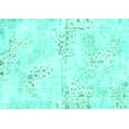 thumbnail image 1 of Ahgly Company Machine Washable Indoor Rectangle Abstract Turquoise Blue Modern Area Rugs, 5' x 7', 1 of 4