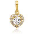 thumbnail image 3 of 14K Solid Yellow Gold Cubic Zirconia CZ Heart Necklace Love Pendant Charm with chain 20inch, 3 of 8