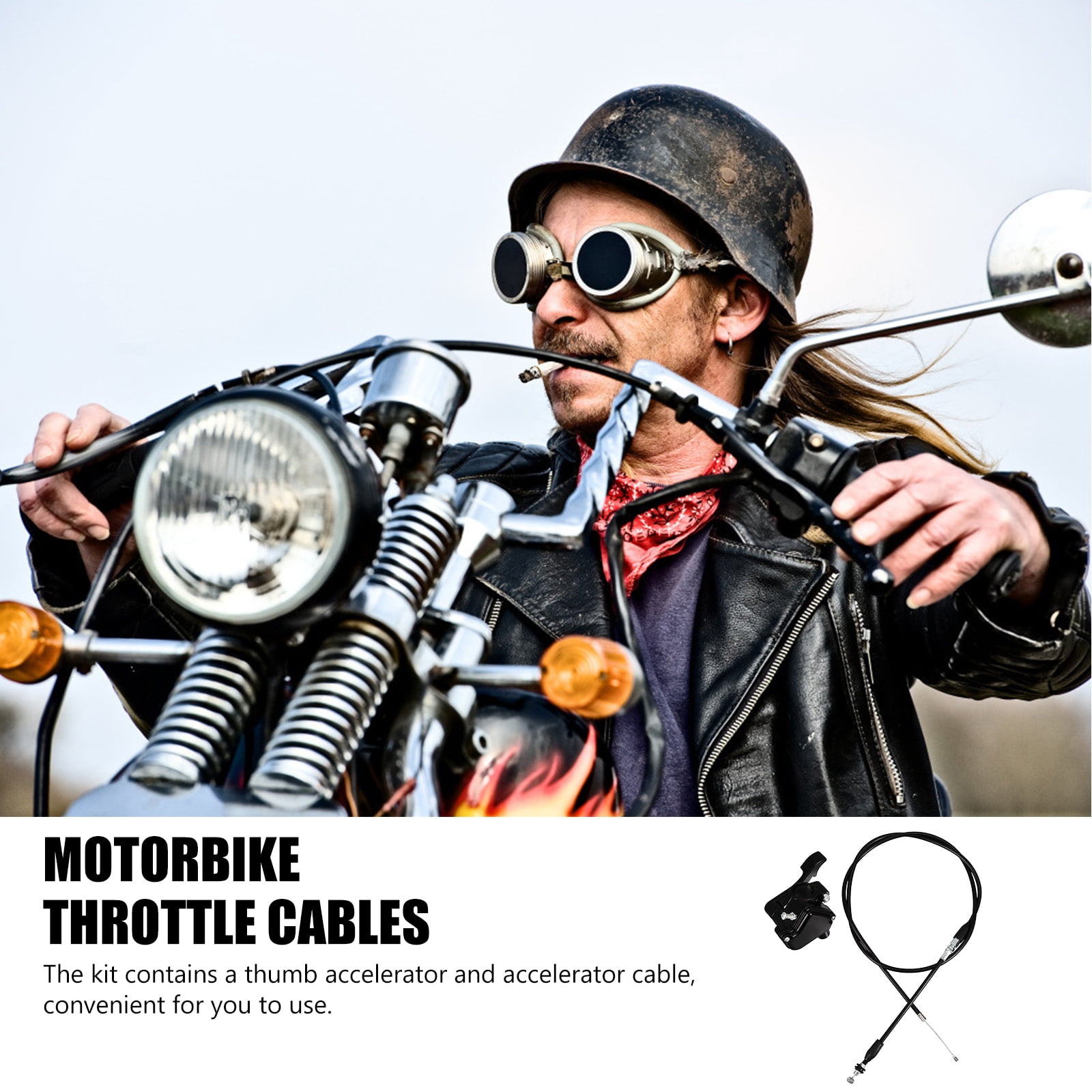 1 Set Motorcycle Thumb Throttle Cable Accelerator with Accelerator Cable