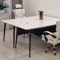 thumbnail image 3 of Keyboard Modern Office Desks Studying Executive Multifunctional Standing Office Desks Wooden Meeting Scrivania Room Furnitures My Lux Decor Round, 3 of 26