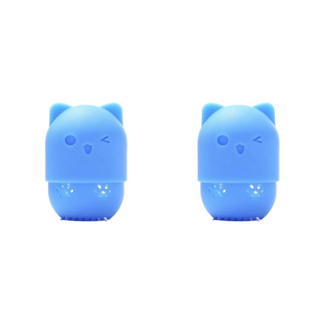 Wweixi Hygienic And Durable Washable And Reusable Storage Box For Cat Makeup Sponges blue 2Set