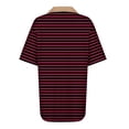 thumbnail image 4 of YHAJDS Polo Shirts for Women Short Sleeve Collared Striped Print Casual Fashion Top Blouse, 4 of 5