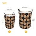 thumbnail image 3 of Lsque Argyle of brown Pattern Laundry Hamper Basket, Tall Woven Rope Hamper Basket for Clothes, Lightweight Storage Basket, Collapsible Waterproof-Small, 3 of 6